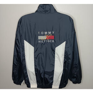 Vintage 90s Tommy Hilfiger Men’s XL Big Flag Windbreaker Jacket Colorblock USA